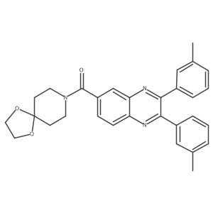 (2,3-Di-m-tolylquinoxalin-6-yl)(1,4-dioxa-8-azaspiro[4.5]decan-8-yl)methanone结构式