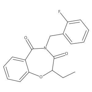 2-ethyl-4-(2-fluorobenzyl)benzo[f][1,4]oxazepine-3,5(2H,4H)-dione结构式