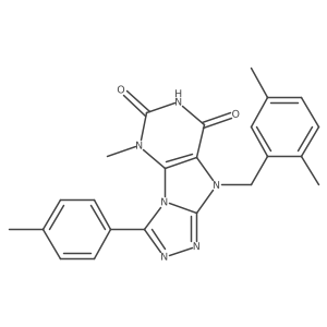 9-[(2,5-Dimethylphenyl)methyl]-5-methyl-3-(4-methylphenyl)-5,7,9-trihydro-1,2, 4-triazolo[3,4-i]purine-6,8-dione Structure