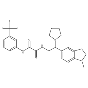 N1-(2-(1-methylindolin-5-yl)-2-(pyrrolidin-1-yl)ethyl)-N2-(3-(trifluoromethyl)phenyl)oxalamide结构式