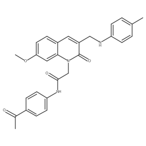 N-(4-acetylphenyl)-2-(7-methoxy-2-oxo-3-((p-tolylamino)methyl)quinolin-1(2H)-yl)acetamide Structure
