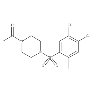1-Acetyl-4-[(4,5-dichloro-2-methylphenyl)sulfonyl]piperazine结构式