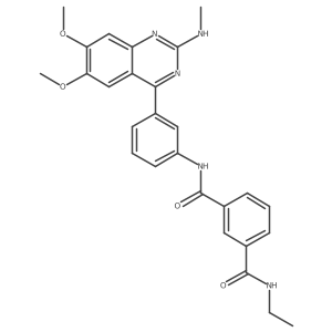 N1-[3-[6,7-dimethoxy-2-(methylamino)-4-quinazolinyl]phenyl]-N3-ethyl-1,3-benzenedicarboxamide结构式