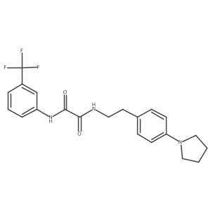 N1-(4-(pyrrolidin-1-yl)phenethyl)-N2-(3-(trifluoromethyl)phenyl)oxalamide结构式