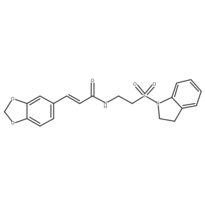(Z)-3-(benzo[d][1,3]dioxol-5-yl)-N-(2-(indolin-1-ylsulfonyl)ethyl)acrylamide Structure