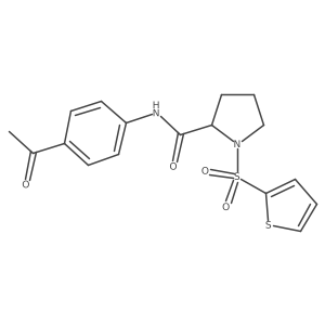 N-(4-acetylphenyl)-1-(2-thienylsulfonyl)pyrrolidine-2-carboxamide结构式