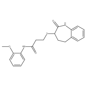 3-[(2-hydroxy-4,5-dihydro-3H-1-benzazepin-3-yl)sulfanyl]-N-(2-methoxyphenyl)propanamide结构式