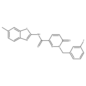 1-(3-fluorobenzyl)-N-(6-methylbenzo[d]thiazol-2-yl)-6-oxo-1,6-dihydropyridazine-3-carboxamide Structure