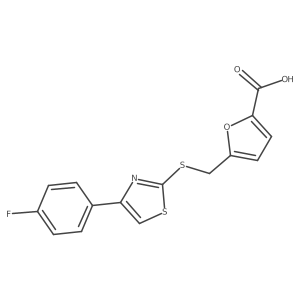 5-(((4-(4-Fluorophenyl)thiazol-2-yl)thio)methyl)furan-2-carboxylic acid Structure
