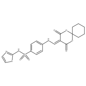 4-(((2,4-dioxo-1,5-dioxaspiro[5.5]undecan-3-ylidene)methyl)amino)-N-(thiazol-2-yl)benzenesulfonamide结构式