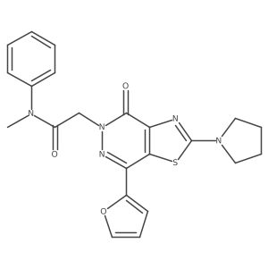 2-(7-(furan-2-yl)-4-oxo-2-(pyrrolidin-1-yl)thiazolo[4,5-d]pyridazin-5(4H)-yl)-N-methyl-N-phenylacetamide Structure