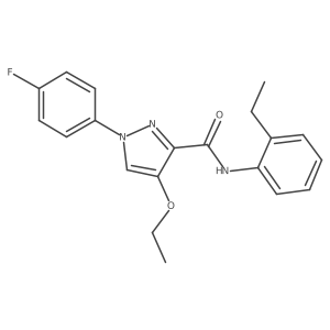 4-ethoxy-N-(2-ethylphenyl)-1-(4-fluorophenyl)-1H-pyrazole-3-carboxamide结构式