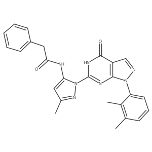 N-(1-(1-(2,3-dimethylphenyl)-4-oxo-4,5-dihydro-1H-pyrazolo[3,4-d]pyrimidin-6-yl)-3-methyl-1H-pyrazol-5-yl)-2-phenylacetamide Structure