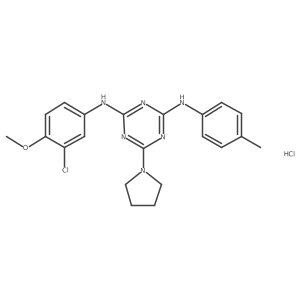N2-(3-chloro-4-methoxyphenyl)-6-(pyrrolidin-1-yl)-N4-(p-tolyl)-1,3,5-triazine-2,4-diamine hydrochloride Structure