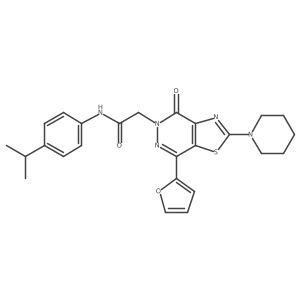 2-(7-(furan-2-yl)-4-oxo-2-(piperidin-1-yl)thiazolo[4,5-d]pyridazin-5(4H)-yl)-N-(4-isopropylphenyl)acetamide结构式