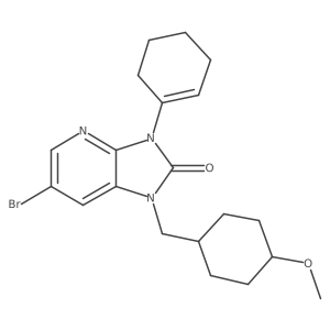 6-Bromo-3-(1-cyclohexen-1-yl)-1,3-dihydro-1-[(trans-4-methoxycyclohexyl)methyl]-2H-imidazo[4,5-b]pyridin-2-one结构式