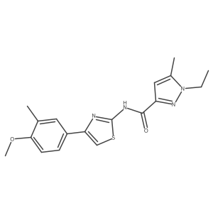 1-ethyl-N-(4-(4-methoxy-3-methylphenyl)thiazol-2-yl)-5-methyl-1H-pyrazole-3-carboxamide Structure