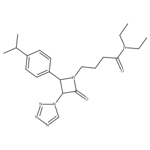 N,N-diethyl-4-[2-oxo-4-(4-propan-2-ylphenyl)-3-(tetrazol-1-yl)azetidin-1-yl]butanamide结构式