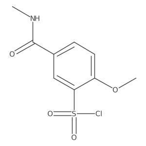 2-Methoxy-5-(methylcarbamoyl)benzene-1-sulfonyl chloride结构式