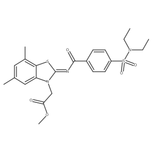 (Z)-methyl 2-(2-((4-(N,N-diethylsulfamoyl)benzoyl)imino)-5,7-dimethylbenzo[d]thiazol-3(2H)-yl)acetate Structure