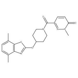 6-(4-((4,7-dimethylbenzo[d]thiazol-2-yl)oxy)piperidine-1-carbonyl)-2-methylpyridazin-3(2H)-one结构式
