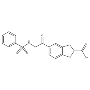 5-(Benzenesulphonamidoacetyl)-2,3-dihydro-2-benzofurancarboxylic acid Structure