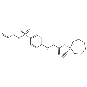 N-(1-cyanocycloheptyl)-2-[4-[methyl(prop-2-enyl)sulfamoyl]anilino]acetamide Structure