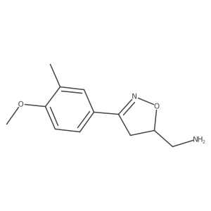 (3-(4-Methoxy-3-methylphenyl)-4,5-dihydroisoxazol-5-yl)methanamine结构式