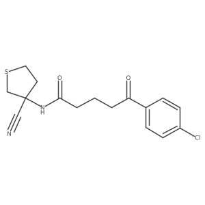 5-(4-chlorophenyl)-N-(3-cyanothiolan-3-yl)-5-oxopentanamide结构式