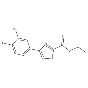 Ethyl 3-(3-chloro-4-fluorophenyl)-1,2,4-oxadiazole-5-carboxylate结构式