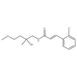 (E)-3-(2-chlorophenyl)-N-(2-hydroxy-2-methyl-4-(methylthio)butyl)acrylamide结构式