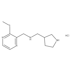 1-(3-(methylthio)pyrazin-2-yl)-N-(pyrrolidin-3-ylmethyl)methanamine hydrochloride结构式