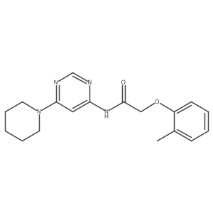 N-(6-(piperidin-1-yl)pyrimidin-4-yl)-2-(o-tolyloxy)acetamide结构式