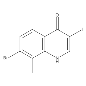 7-Bromo-4-hydroxy-3-iodo-8-methylquinoline结构式