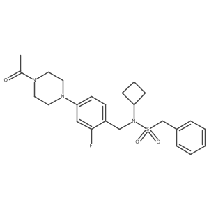 N-[4-(4-Acetylpiperazin-1-yl)-2-fluorobenzyl]-N-cyclobutyl-C-phenyl-methanesulfonamide结构式