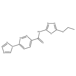 N-(5-(ethylthio)-1,3,4-thiadiazol-2-yl)-6-(1H-1,2,4-triazol-1-yl)pyridazine-3-carboxamide Structure