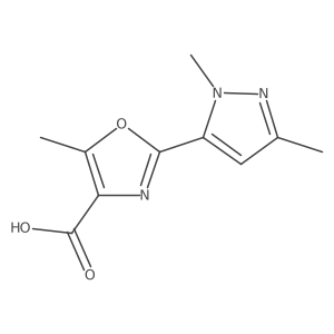 2-(1,3-Dimethyl-5-pyrazolyl)-5-methyloxazole-4-carboxylic Acid Structure