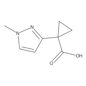 1-(1-Methylpyrazol-3-yl)cyclopropane-1-carboxylic acid Structure