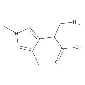3-amino-2-(1,4-dimethyl-1H-pyrazol-3-yl)propanoic acid结构式