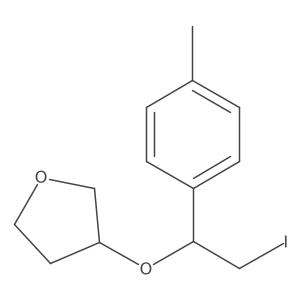 3-[2-Iodo-1-(4-methylphenyl)ethoxy]oxolane Structure