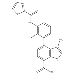 3-Amino-4-[2-methyl-3-[(2-thiazolylcarbonyl)amino]phenyl]-1H-indole-7-carboxamide Structure