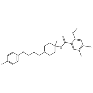Benzamide, 4-amino-N-(1-(3-(4-fluorophenoxy)propyl)-4-methyl-4-piperidinyl)-5-(iodo-123I)-2-methoxy- Structure