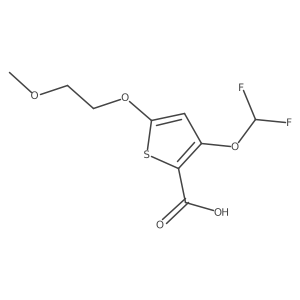 3-(Difluoromethoxy)-5-(2-methoxyethoxy)thiophene-2-carboxylic acid Structure