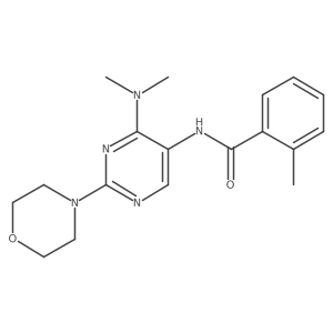 N-(4-(dimethylamino)-2-morpholinopyrimidin-5-yl)-2-methylbenzamide结构式