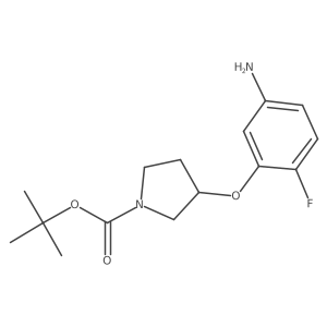 tert-Butyl (3R)-3-(5-amino-2-fluorophenoxy)pyrrolidine-1-carboxylate结构式