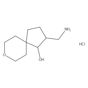 2-(Aminomethyl)-8-oxaspiro[4.5]decan-1-ol hydrochloride结构式