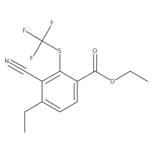 Benzoic acid, 3-cyano-4-ethyl-2-[(trifluoromethyl)thio]-, ethyl ester结构式