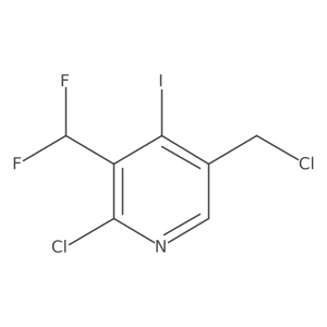 2-Chloro-5-(chloromethyl)-3-(difluoromethyl)-4-iodopyridine结构式
