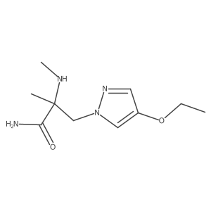 3-(4-ethoxy-1H-pyrazol-1-yl)-2-methyl-2-(methylamino)propanamide结构式