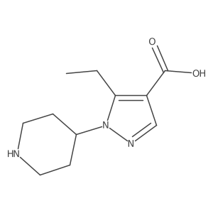 5-Ethyl-1-(piperidin-4-yl)-1H-pyrazole-4-carboxylic acid Structure